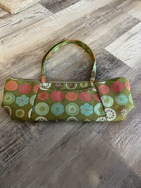 Maruca Green Patterned Circle-Print Tote Bag